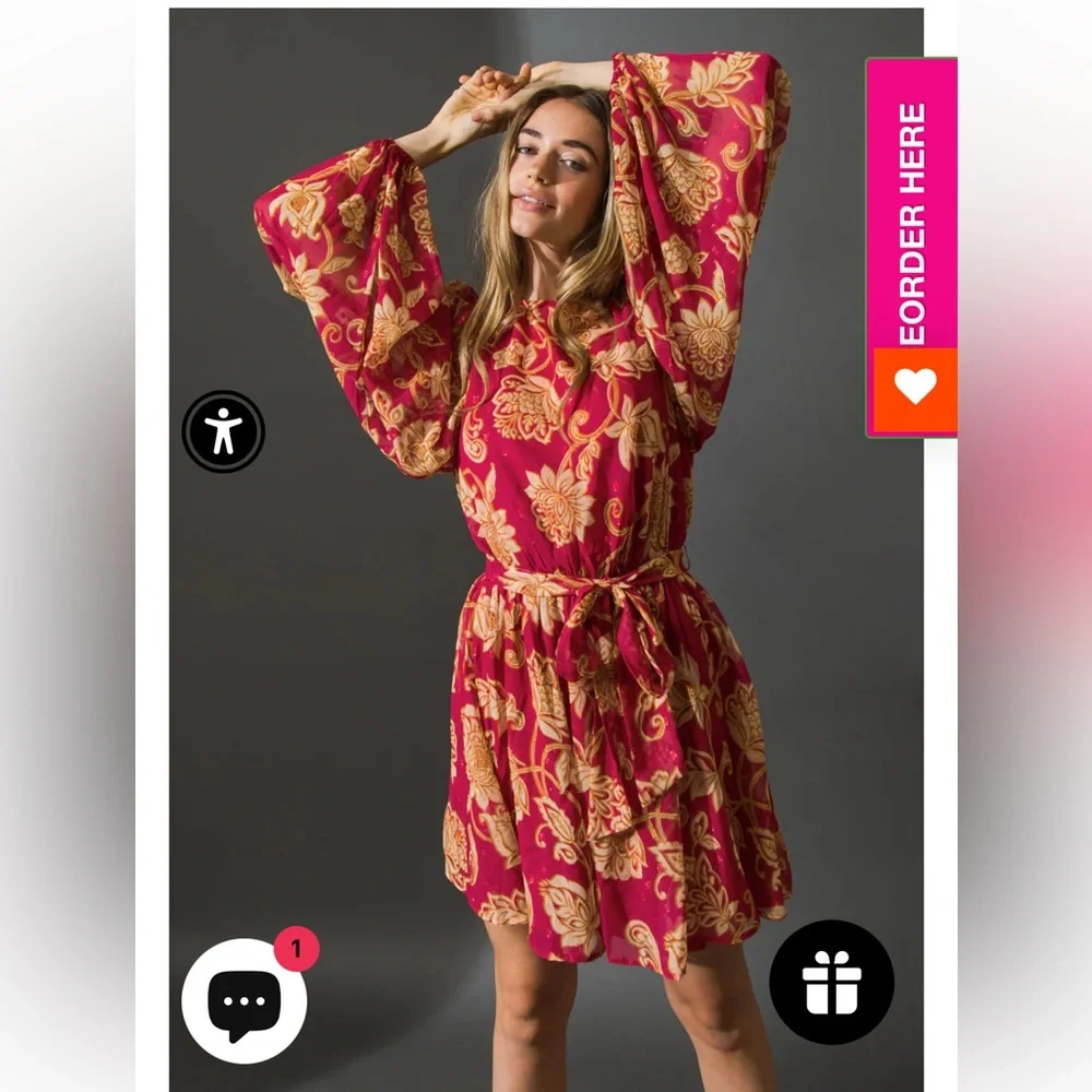 Flying Tomato ONE THAT GOT AWAY WOVEN MINI DRESS Size 2X - Picture 2 of 10